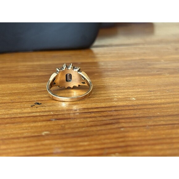 Lovely Octagon Cut Pink Cubic Zirconia ring Gold Tone Yellow Gold Plated Size7.5 - Picture 8 of 10